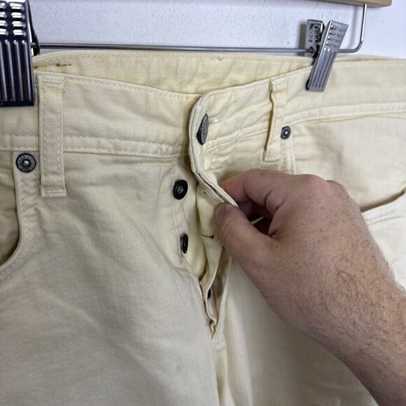 Jack & Jones Jeans Slim Fit Men's 32X32 Yellow Stretch Button Fly - Picture 4 of 7